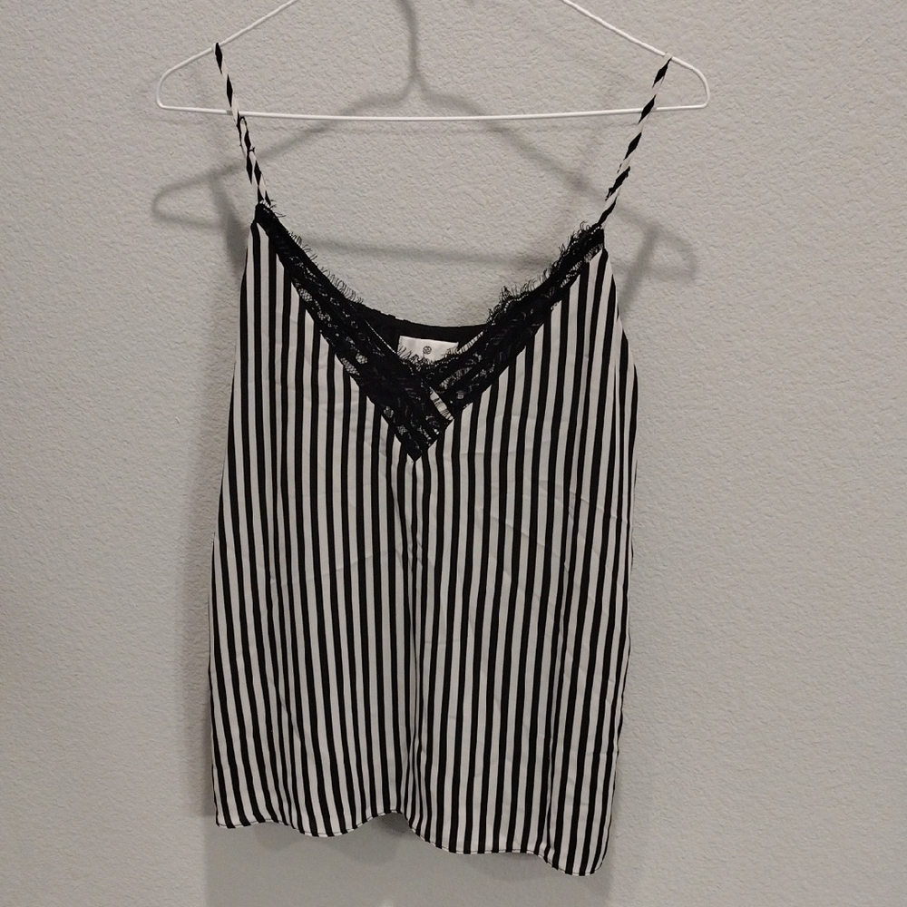 Socialite Black and White Fitted Camisole